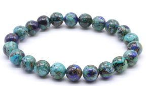 Armband Azuriet 'AAA' kralen 8mm