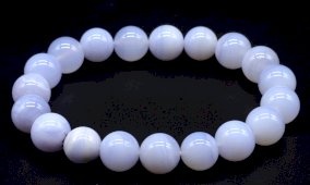 Armband Blauwe Chalcedoon 'AA' kralen 10mm
