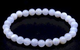 Armband Blauwe Chalcedoon 'AA' kralen 6mm