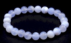 Armband Blauwe Chalcedoon 'AA' kralen 8mm