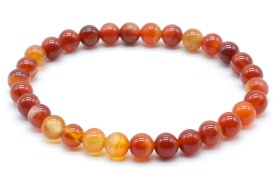 Armband Gebandeerde Carneool kralen 6mm