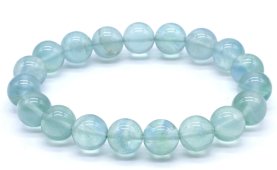 Armband Blauwe Fluoriet 'AA' kralen 10mm