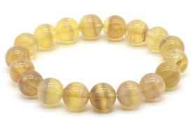 Armband Gele Fluoriet kralen 10mm