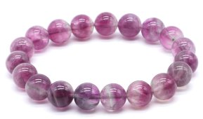 Armband Paarse Fluoriet kralen 10mm