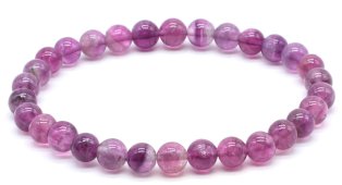 Armband Paarse Fluoriet kralen 6mm