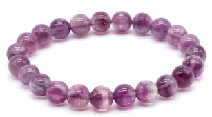 Armband Paarse Fluoriet kralen 8mm