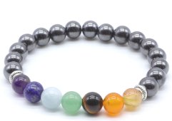 Armband Hematiet & 7 Chakra's kralen 8mm