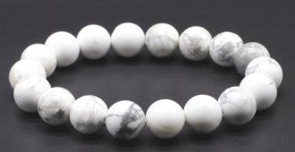 Armband Witte Howliet kralen 10mm