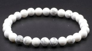 Armband Witte Howliet kralen 6mm
