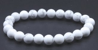 Armband Witte Howliet kralen 8mm
