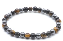 Armband Bescherming Zwart Obsidiaan, Hematiet, Tijgeroog kralen 6mm