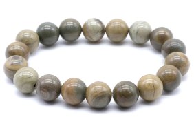 Armband Zilverblad Jaspis kralen 10mm