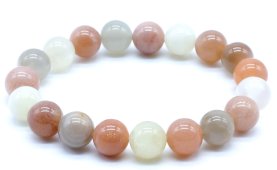 Armband Multicolor Maansteen kralen 10mm