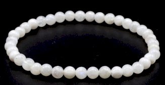 Armband Witte Maansteen 'AA' kralen 4mm