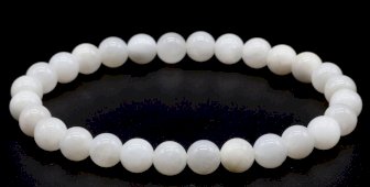 Armband Witte Maansteen 'AA' kralen 6mm