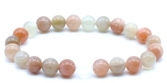 Armband Maansteen Multicolor kralen 8mm