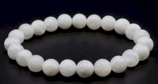 Armband Witte Maansteen 'AA' kralen 8mm