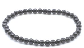Armband Gouden Zwarte Obsidiaan kralen 4mm