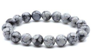 Armband Sneeuwobsidiaan kralen 10mm