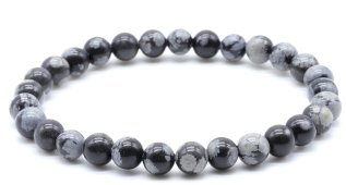 Armband Sneeuwobsidiaan kralen 6mm