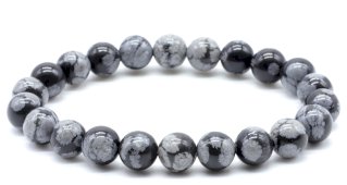 Armband Sneeuwobsidiaan kralen 8mm
