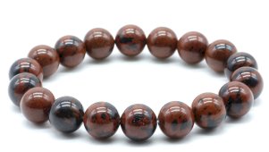 Armband Mahonie Obsidiaan kralen 10mm