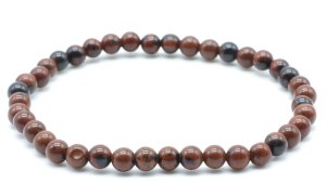 Armband Mahonie Obsidiaan kralen 4mm