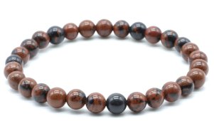 Armband Mahonie Obsidiaan kralen 6mm