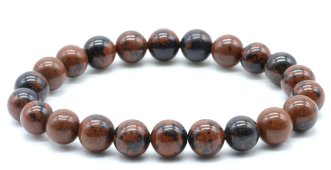 Armband Mahonie Obsidiaan kralen 8mm