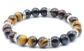 Armband Bescherming 3-mix Natuurlijk 3 Ogen kralen 8mm