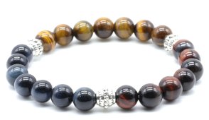 Armband Bescherming 7-mix 3 Ogen Naturel kralen 8mm