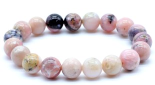 Armband Roze Opaal kralen 10mm
