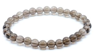 Armband Rookkwarts kralen 6mm