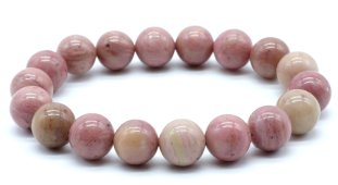 Armband Effen Rhodoniet kralen 10mm