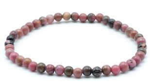 Armband 'Black Line' Rhodoniet kralen 4mm