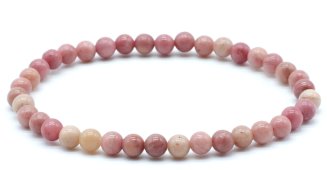 Armband Effen Rhodoniet kralen 4mm