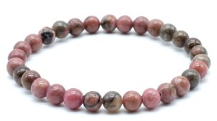 Armband 'Black Line' Rhodoniet kralen 6mm