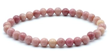Armband Effen Rhodoniet kralen 6mm
