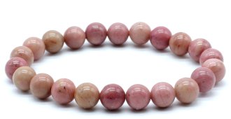 Armband Effen Rhodoniet kralen 8mm