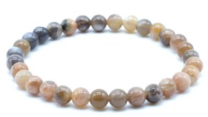 Armband Zwarte Zonnesteen 'AA' kralen 6mm