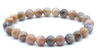 Armband Zwarte Zonnesteen 'AA' kralen 8mm