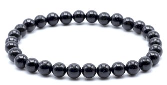 Armband Zwarte Toermalijn kralen 6mm