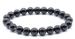 Armband Zwarte Toermalijn kralen 8mm