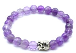 Armband 'Light' Amethist & Boeddha kralen 8mm