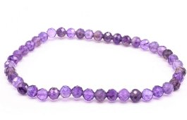 Armband Amethist geslepen kralen 4mm