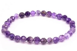 Armband Amethist geslepen kralen 6mm