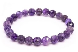 Armband Amethist geslepen kralen 8mm