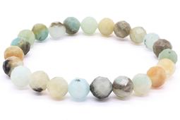 Armband Amazoniet Multi geslepen kralen 8mm