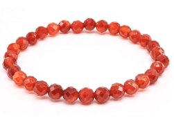 Armband Carneool geslepen kralen 6mm