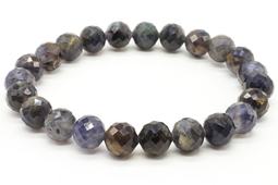 Armband Cordieriet geslepen kralen 8mm